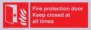 Fire protection door Keep closed at all times